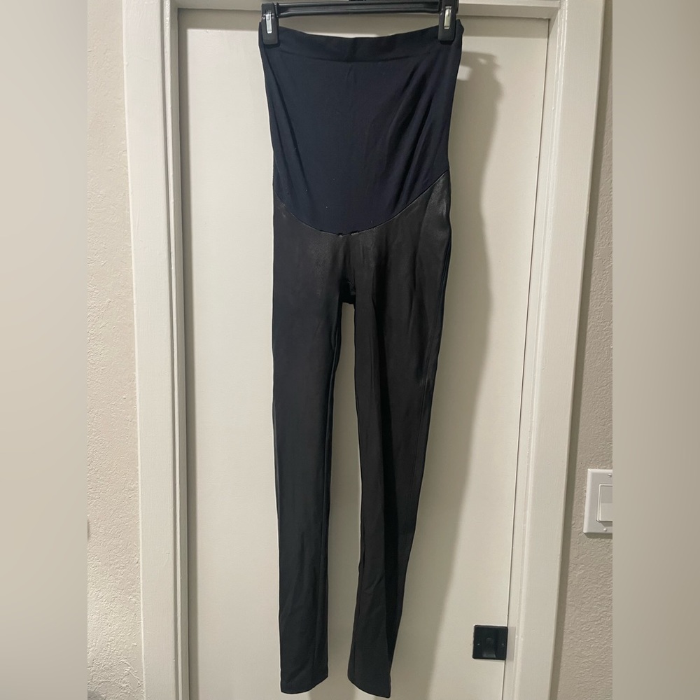 SPANX Maternity Faux Leather Leggings (M)